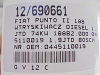 фото thumb №7, Fiat punto ii форсунка дизель 0445110019 1,9jtd