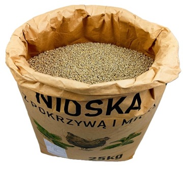 PASZA DLA KUR NIOSEK 25KG MIESZANKA KARMA KRUSZONKA Z POKRZYWĄ I MIĘTĄ