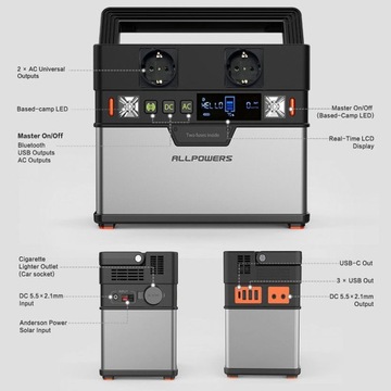 Большое вместительное зарядное устройство Powerbank для 10 устройств для кемпинга 78 000 мАч 300 Вт