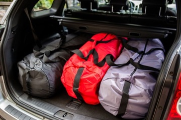 Torba do bagażnika boksa dachowego - 65 litrów - czerwona - Backpack Locker