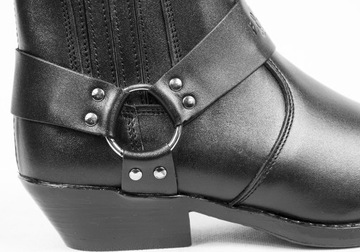 Buty Skórzane Kowbojki Kawaleryjki Motocyklowe 44