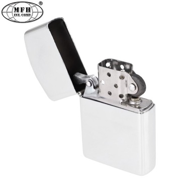 БЕНЗИНОВАЯ ЗАЖИГАЛКА типа ZIPPO СТАЛЬ ХРОМ MFH