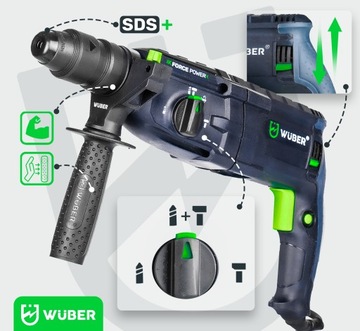 УДАРНАЯ ДРЕЛЬ 4000 ударов в минуту 4J ДРЕЛЬ 2500 Вт 230 В SDS WUBER САМОЗАЖИМНАЯ