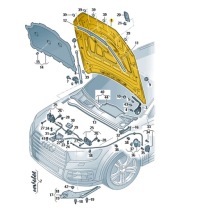 фото thumb №1, Крышка передняя двигателя капот оригинальный номер audi q8 4m8823029b