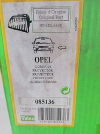фото thumb №5, Фара лампа p.l. opel valeo 085136