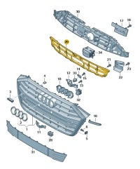 фото thumb №1, Element замыкающий крепёжный решётка радиатора перед audi a8 d5 aso оригинал новый