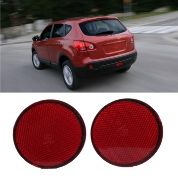 фото thumb №15, Nissan qashqai 2007-2015 2pcs круглий червоний відбивач бампера заднього