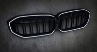 фото thumb №3, Led решітка решітка радіатора решітки радіатора bmw 3 g20 2023- чорний блиск 2 ребра iconic голова