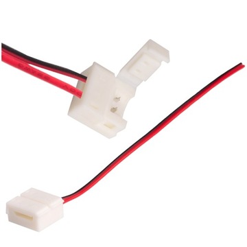 ZŁĄCZKA DO TAŚM LED 8mm WODOODPORNA PRZEWÓD 2 PIN