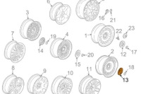 Купити Bmw 7 e38 заглушка ступиця колеса алюмінієвий 36131182205 1182205 1999, фото thumb