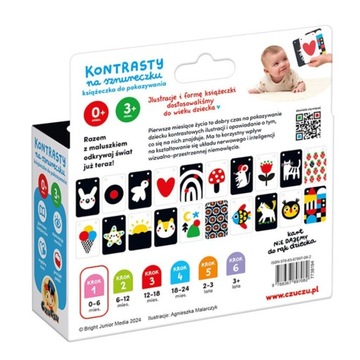 CzuCzu Karty Kontrastowe na Sznureczku 20 Rysunków dla Malucha 0m+ 3m+
