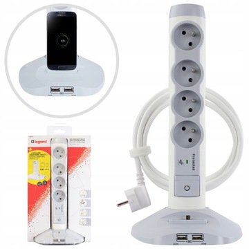 LEGRAND Przedłużacz pionowy wieża 2xUSB 1XMICROUSB