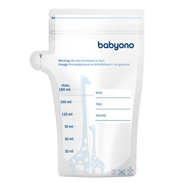 Пакеты для хранения продуктов BABYONO ЖИРАФ 30шт х 180мл
