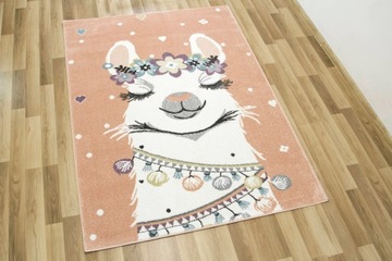 160x230 см КОВЕР LIMA ДЛЯ ДЕВОЧКИ SWEET LAMA POWDER PINK