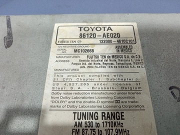 фото thumb №5, Toyota sienna ii xl20 03- радио cd кассеты заводские 86120-ae020