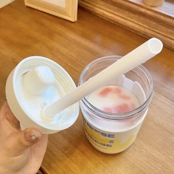 500/850 мл бутылки для воды, сок, молоко, пластиковый стаканчик с соломенной крышкой