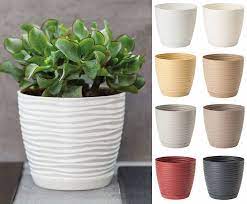 Doniczka Sahara Petit z podstawką Biała 27 cm