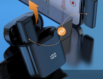 2 беспроводных петличных микрофона в чехле для iPhone Apple Lightning IOS