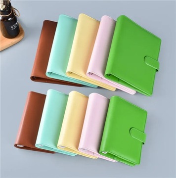 Macaron Color A5 A6 6-кольцевая папка-переплет из искусственной кожи с вкладышами из кожи для ноутбука