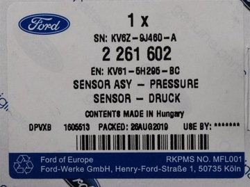 фото thumb №9, Датчик ciśnieinia вихлопних газів ford connect 18- kuga 20_ 2619786 _ kv61-5h295-bd