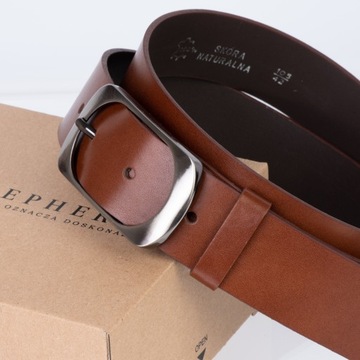 Pasek skórzany SEPHER Classic 4cm JASNY BRĄZ | 85