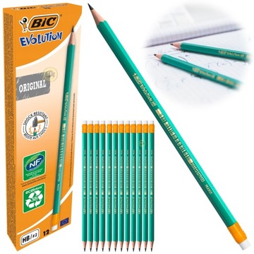 КПЛ. 12 ГРАФИТОВЫХ ШКОЛЬНЫХ КАРАНДАШЕЙ С ЛАСТИКОМ HB BIC
