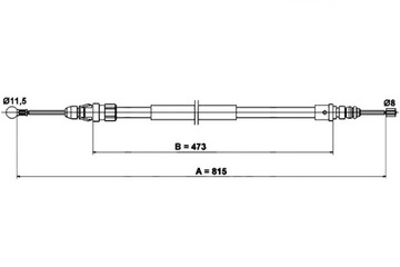 фото thumb №1, Ate трос тормоза ручного peugeot 607 2.0-3.0 02.