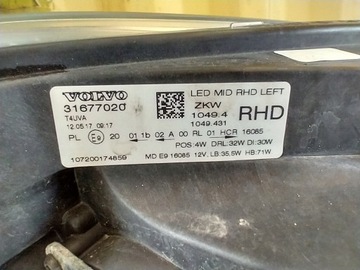 фото thumb №13, Volvo v40 ii рестайлінг 2016- лампа повний led ліва перед передня 31677020 англієць