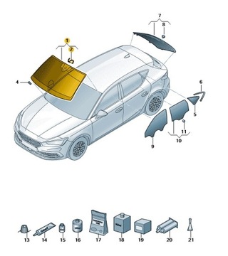 фото thumb №1, Стекло лобовое cupra formentor оригинал оригинальный номер