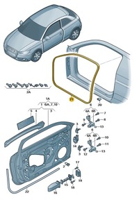 фото thumb №1, Прокладка дверь внутренняя перед правая audi a1 aso оригинал