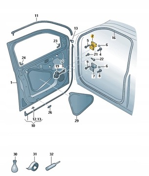 фото thumb №9, Vw golf 7 vii петля дверь 8k0831401 8k0831402