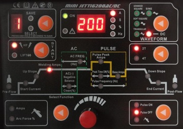 ИНВЕРТОРНЫЙ СВАРОЧНЫЙ АППАРАТ TIG MINI JET TIG 200 AC/DC PULS ММА-МАСКА ШЛЕМ