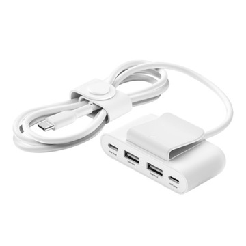 4-портовый USB-удлинитель питания Belkin 2xC 2xA 30 Вт, белый