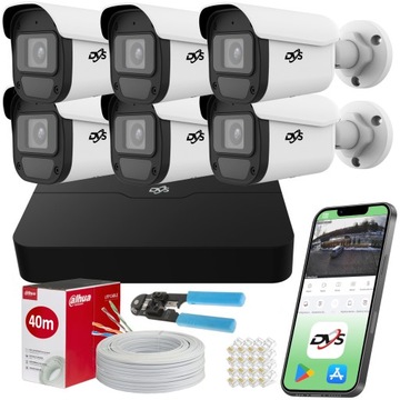 IP НАБОР ДЛЯ МОНИТОРИНГА КОМПАНИИ 6 НАРУЖНЫХ IP КАМЕР 5Mpx SMART DVS P2P