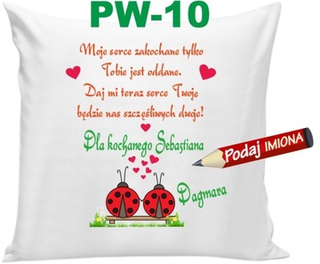 Poduszka na Walentynki ona on mąż żona love + Imię imiona WZORY
