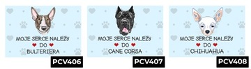 TABLICZKA PCV NIEBIESKI 22X15CM MOJE SERCE NALEŻY DO BEAGLE PREZENT WZORY