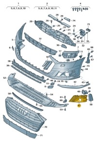 фото thumb №1, Решётка решётка радиатора заглушка бампера перед audi a8 d5 левая aso оригинал nowa