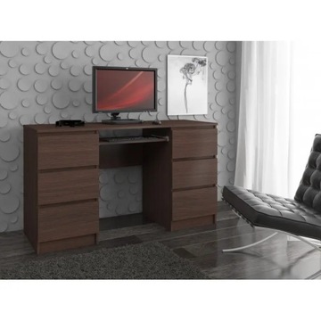 Большой игровой стол из венге с 6 прямыми ящиками 135