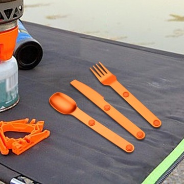 Набор столовых приборов для кемпинга, нож Spork, набор Spork, портативный, металлический, многоразовый