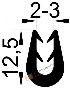 УПЛОТНИТЕЛЬ ДЛЯ КРОМКИ 2-3ММ B-309 ТИП U 1M