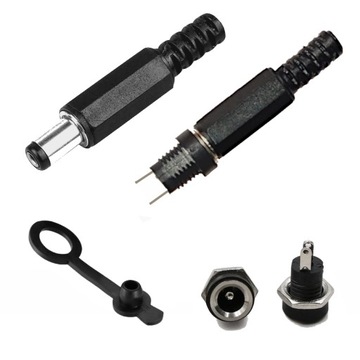 Комплект розетки DC 2,1x5,5 + резиновая заглушка