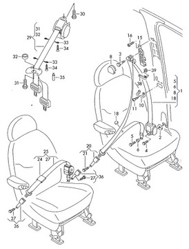 фото thumb №7, Направляющие ремня безопасности vw sharan 7m3857781