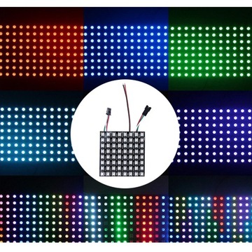 Светодиодный экран панели с пиксельной матрицей WS2812B, освещение, изображение, видео, текст, 8x8 см