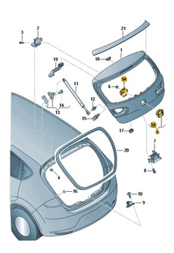 ЭМБЛЕМА ЗАМКА РУЧКИ SEAT LEON ЗАДНЯЯ 6J4827565ERYP 6J4827565C
