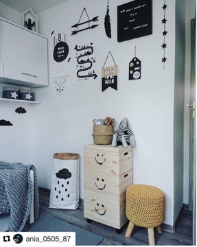 Деревянные ящики Ящики TRIO SMILE 39x30x74 см Контейнер PINUS на колесах