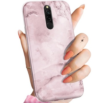 ЧЕХОЛ ДЛЯ XIAOMI REDMI 8 РОЗОВЫЕ УЗОРЫ ЗОЛОТАЯ РОЗА ПОРОШОК РОЗОВЫЙ ЧЕХОЛ
