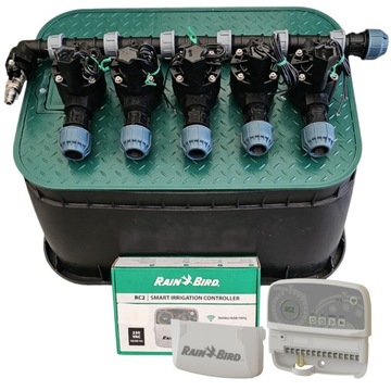 Zestaw Rain Bird HV 5 sekcji Kompresor RainBird Sterownik RC2 z WiFi PE 25