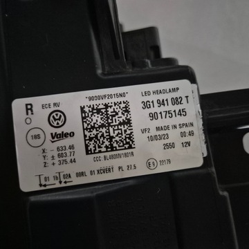 фото thumb №10, Vw passat b8 3g1 r- line рестайлинг лампа правая полный led eu