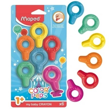 Мелки Maped для малышей Baby Colorpeps 6 цв. 1+