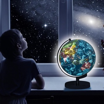 WORLD GLOBUS С ПОДСВЕТКОЙ И ПОДСТАВКОЙ, ОБРАЗОВАТЕЛЬНЫЙ ИНСТРУМЕНТ 3 В 1
